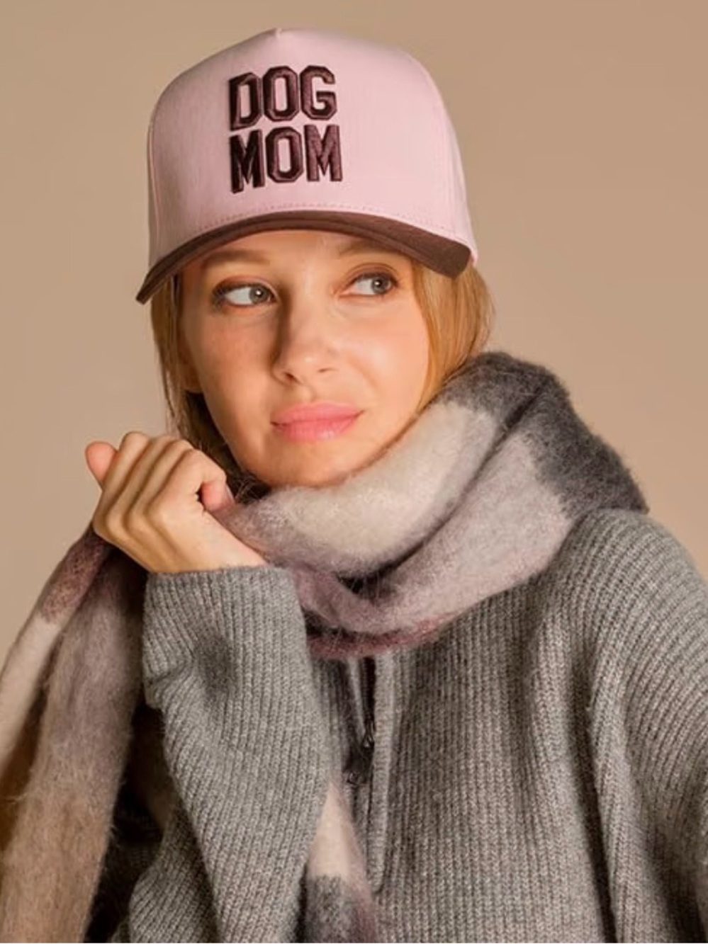NWT C.C. Embroidered Two Tone Trucker Snap Back Hat “Dog Mom”